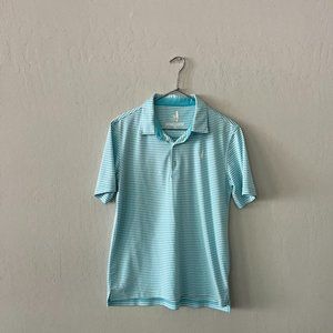 Johnnie-O Prep-Formance Polo, Boys size 14, Teal Striped